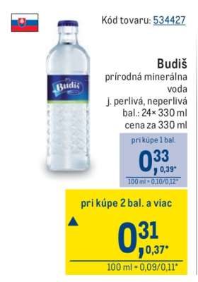 Budiš prírodná minerálna voda