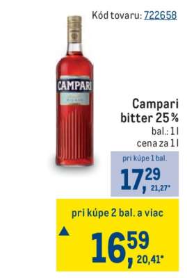 Campari bitter 25 %