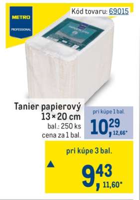 Tanier papierový 13 × 20 cm