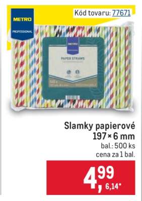 Slamky papierové 197×6 mm