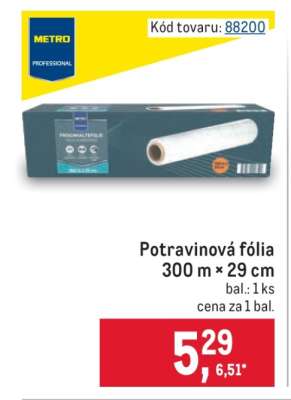 Potravinová fólia 300 m × 29 cm