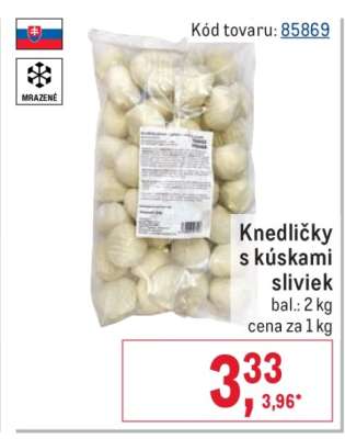 Knedličky s kúskami sliviek