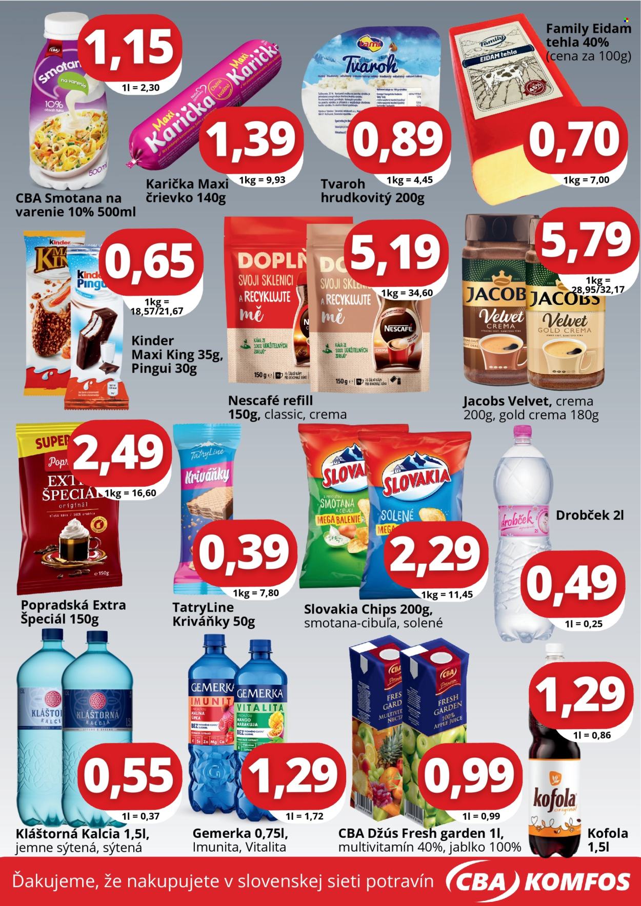 Leták CBA Komfos - 30.4.2025 - 14.5.2025. Strana 1