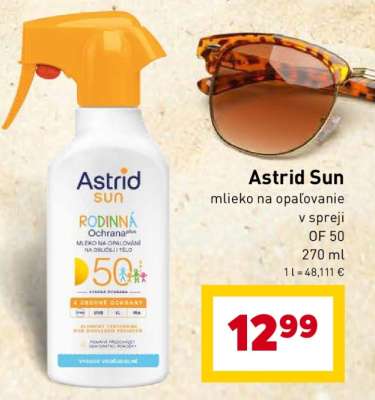 Astrid Sun mlieko na opaľovanie v spreji OF 50