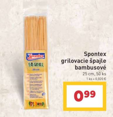 Spontex grilovacie špajle bambusové