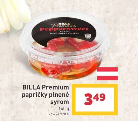 BILLA Premium papričky plnené syrom