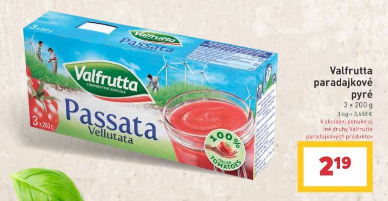 Valfrutta paradajkové pyré
