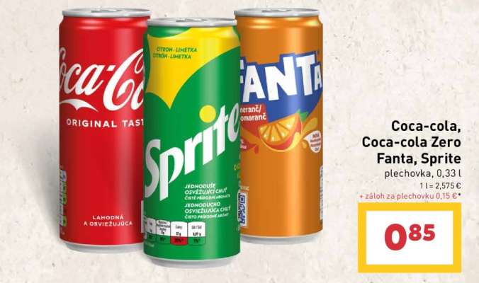Coca Cola / Coca Cola Zero /Fanta / Sprite