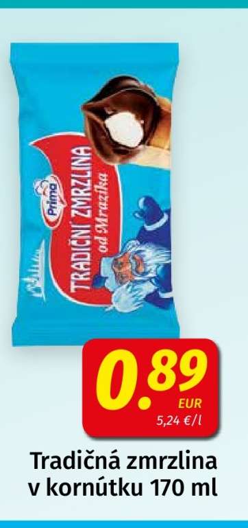 Tradičná zmrzlina v kornútku 170 ml