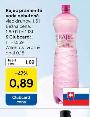 RAJEC PRAMENITÁ VODA OCHUTENÁ