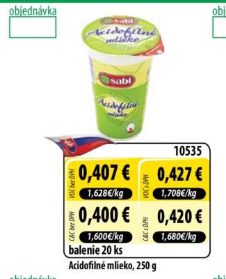 Acidofilné mlieko