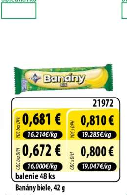 Banány biele, 42 g