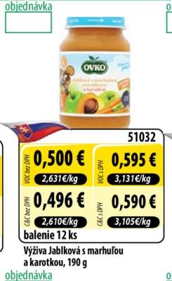Výživa Jablková s marhuľou a karotkou, 190 g