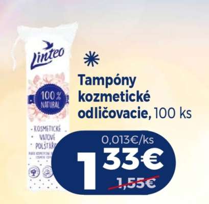 Tampony kozmetické odličovacie, 100 ks