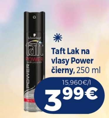 Taft lak na vlasy Power čierny, 250 ml