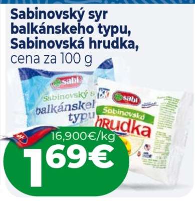 Sabinovský syr balkánskeho typu, Sabinovská hrudka