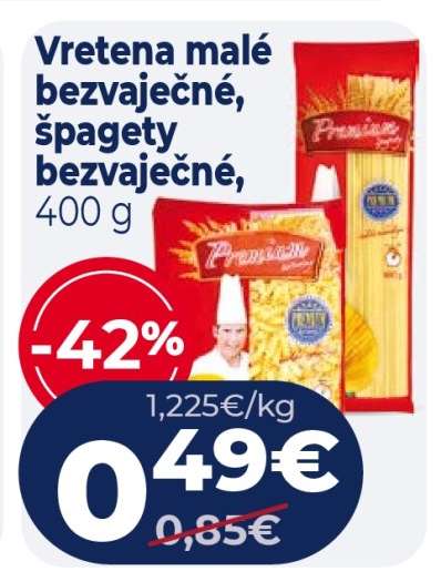Vretena malé bezvaječné, špagety bezvaječné