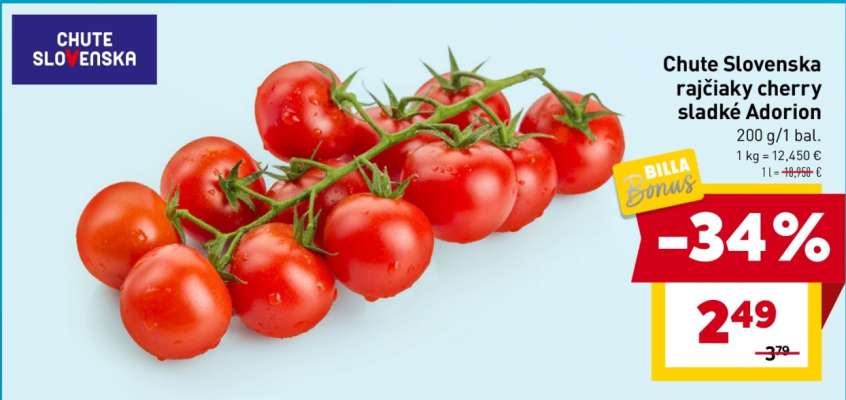 Chute Slovenska rajčiaky cherry sladké Adorion