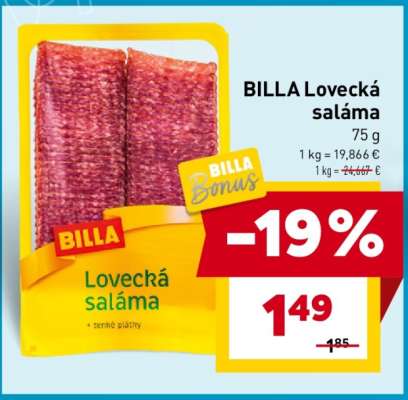 BILLA Lovecká saláma