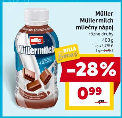 MÜLLER MÜLLERMILCH Mliečny nápoj