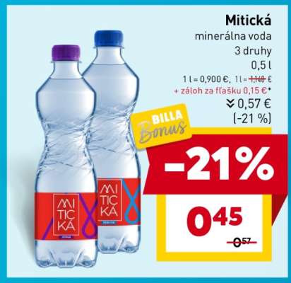 MITICKÁ Minerálna voda