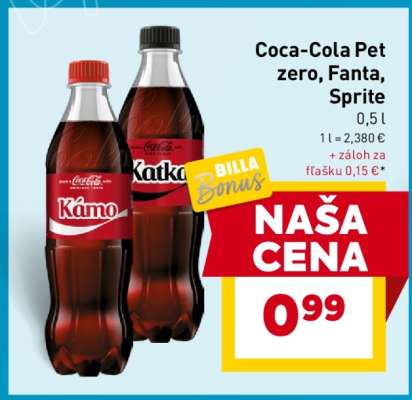 Coca-Cola Pet zero, Fanta, Sprite