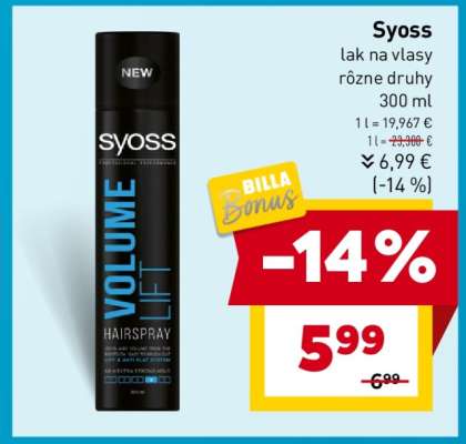 SYOSS Lak na vlasy rôzne druhy 300 ml