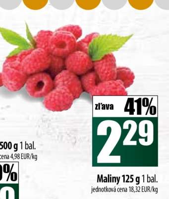 Maliny 125 g