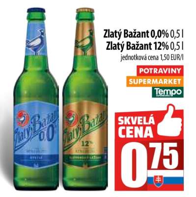 Zlatý Bažant 0,0% 0,5l / Zlatý Bažant 12% 0,5l