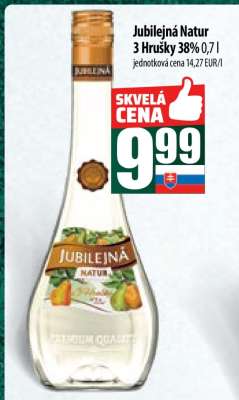 Jubilejná Natur 3 Hrušky 38% 0,7 l