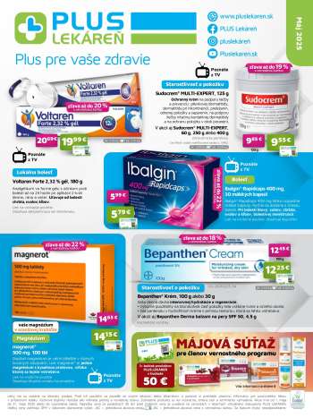 Leták Plus lekáreň - 1.5.2025 - 31.5.2025.