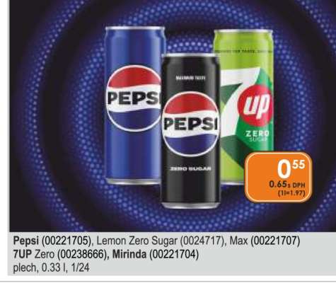 Pepsi, Lemon Zero Sugar, Max, 7UP Zero, Mirinda