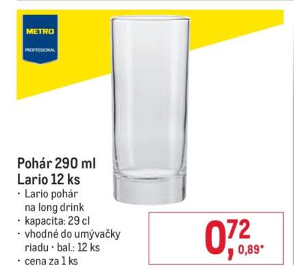 Pohár 290 ml Lario 12 ks