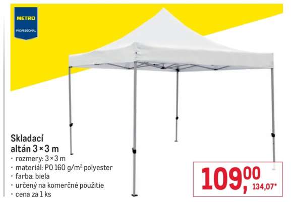 Skladací altán 3 × 3 m