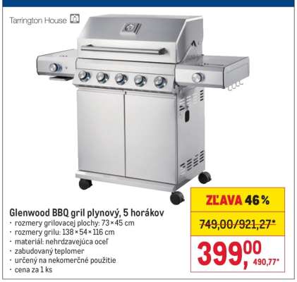 Glenwood BBQ gril plynový, 5 horákov