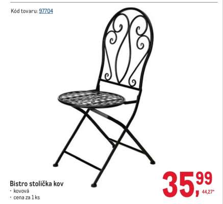 Bistro stolička kov