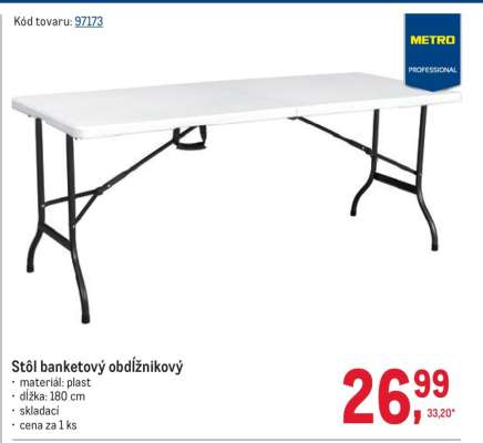 Stôl banketový obdĺžnikový