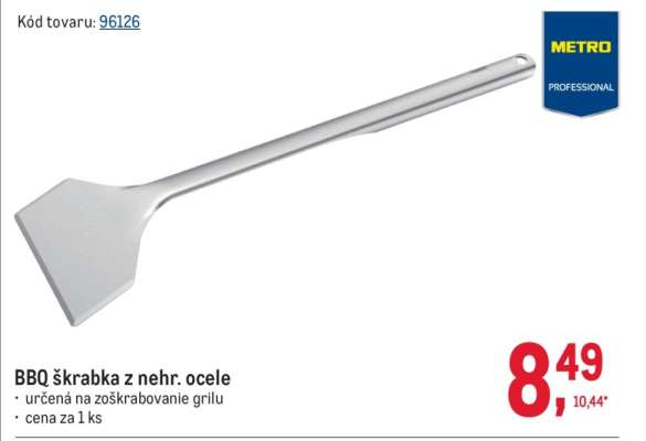 BBQ škrabka z nehr. ocele