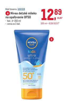 Nivea detské mlieko na opaľovanie OF50