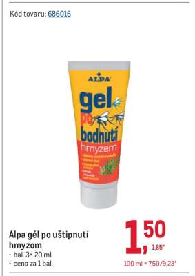 Alpa gél po uštipnutí hmyzom