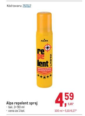 Alpa repelent sprej