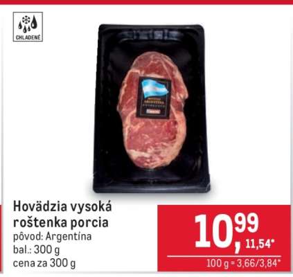 Hovädzia vysoká roštenka porcia