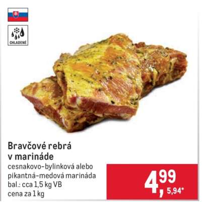 Bravčové rebrá v marináde