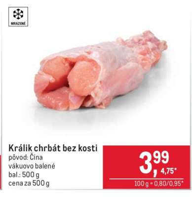 Králik chrbát bez kosti
