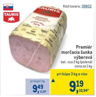 Premiér morčacia šunka výberová