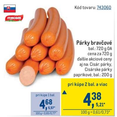Párky bravčové