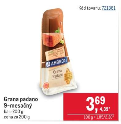 Grana padano 9-mesačný