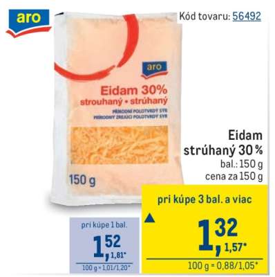 Eidam strúhaný 30%