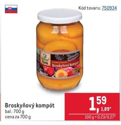 Broskyňový kompót