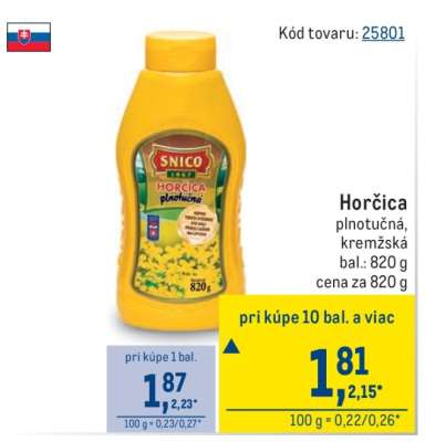 Horčica plnotučná, krémžská
